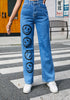 Street Jeans Women's Straight Trousers Blue - ROUTINE FASHION